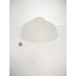 Vintage 8.5" Frosted Glass Ribbed Swirl Ceiling Light Shade